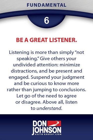 Fundamental 6 - Be A Great Listener