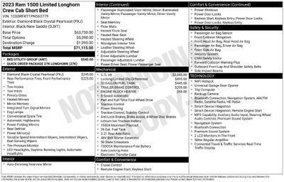 2023 RAM 1500 Limited Longhorn Crew Cab 4x4 5'7" Box
