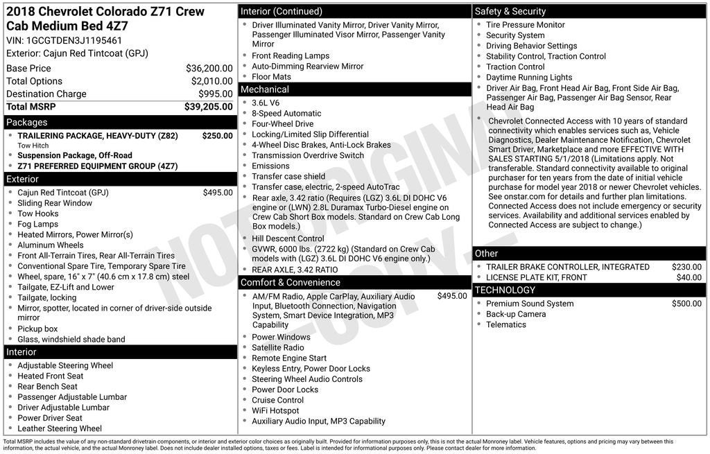 2018 Chevrolet Colorado 4WD Z71