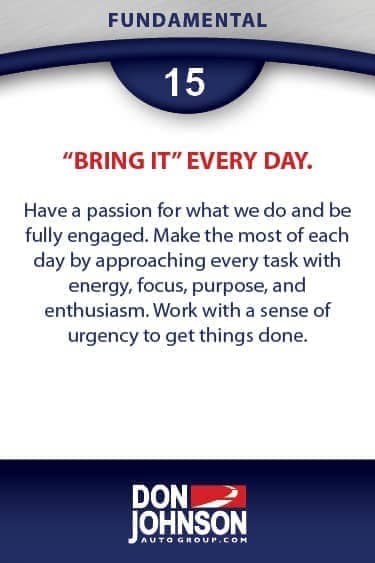 Fundamental 15 - Bring It Every Day