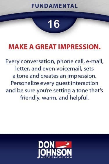 Fundamental 16 - Make A Great Impression