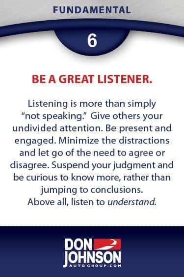 Fundamental 6 - Be A Great Listener